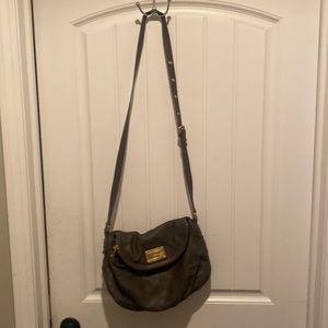 Gray Marc Jacobs leather cross body bag.  Adjustable strap.  Great condition.